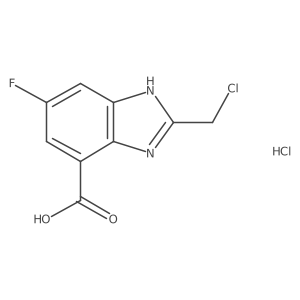 2-(chloromethyl)-6-fluoro-1H-1,3-benzodiazole-4-carboxylic acid hydrochloride Structure