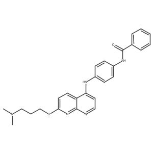 N-[4-[[7-[3-(dimethylamino)propoxy]-1,8-naphthyridin-4-yl]amino]phenyl]benzamide结构式