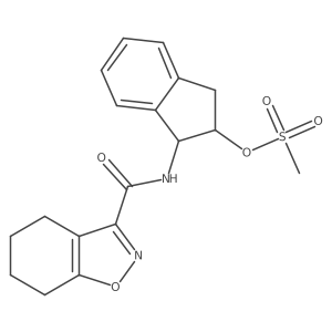 N-[(1S,2R)-2,3-Dihydro-2-[(methylsulfonyl)oxy]-1H-inden-1-yl]-4,5,6,7-tetrahydro-1,2-benzisoxazole-3-carboxamide结构式