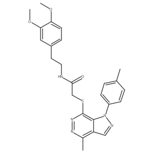 N-(3,4-dimethoxyphenethyl)-2-((4-methyl-1-(p-tolyl)-1H-pyrazolo[3,4-d]pyridazin-7-yl)thio)acetamide结构式
