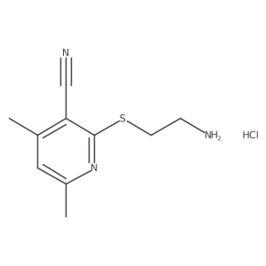 2-(2-Aminoethylsulfanyl)-4,6-dimethylnicotinonitrile hydrochloride Structure