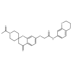 2-[(1'-acetyl-4-oxo-3,4-dihydrospiro[chromene-2,4'-piperidin]-7-yl)oxy]-N-(2,3-dihydro-1,4-benzodioxin-6-yl)acetamide Structure