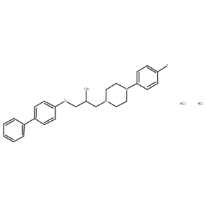 1-([1,1'-Biphenyl]-4-yloxy)-3-(4-(4-fluorophenyl)piperazin-1-yl)propan-2-ol dihydrochloride Structure