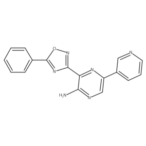 3-(5-Phenyl-1,2,4-oxadiazol-3-yl)-5-(pyridin-3-yl)pyrazin-2-amine结构式
