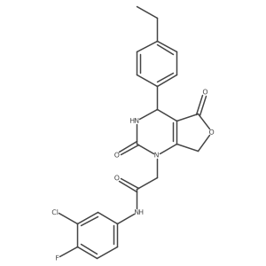 N-(3-chloro-4-fluorophenyl)-2-(4-(4-ethylphenyl)-2,5-dioxo-3,4-dihydrofuro[3,4-d]pyrimidin-1(2H,5H,7H)-yl)acetamide结构式