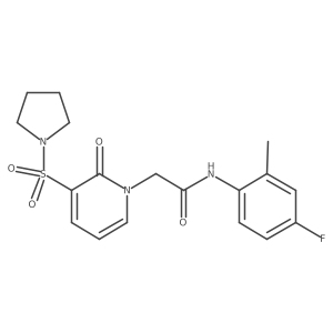 N-(4-fluoro-2-methylphenyl)-2-(2-oxo-3-(pyrrolidin-1-ylsulfonyl)pyridin-1(2H)-yl)acetamide结构式