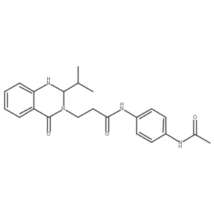 N-[4-(acetylamino)phenyl]-3-[2-isopropyl-4-oxo-1,4-dihydro-3(2H)-quinazolinyl]propanamide结构式