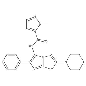1-Methyl-N-[6-phenyl-2-(piperidin-1-YL)imidazo[2,1-B][1,3,4]thiadiazol-5-YL]-1H-pyrazole-5-carboxamide Structure
