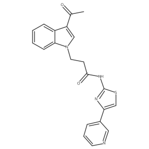 3-(3-acetyl-1H-indol-1-yl)-N-(4-(pyridin-3-yl)thiazol-2-yl)propanamide Structure