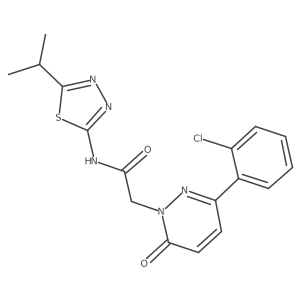 2-[3-(2-chlorophenyl)-6-oxopyridazin-1(6H)-yl]-N-[(2E)-5-(propan-2-yl)-1,3,4-thiadiazol-2(3H)-ylidene]acetamide结构式