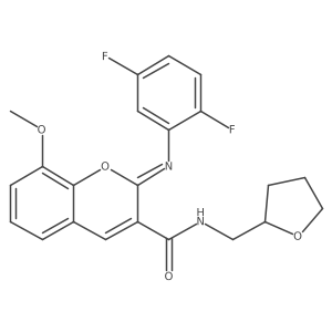 (2Z)-2-[(2,5-difluorophenyl)imino]-8-methoxy-N-(tetrahydrofuran-2-ylmethyl)-2H-chromene-3-carboxamide结构式