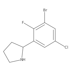 (R)-2-(3-Bromo-5-chloro-2-fluorophenyl)pyrrolidine结构式