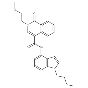 2-(2-methoxyethyl)-N-[1-(2-methoxyethyl)-1H-indol-4-yl]-1-oxo-1,2-dihydroisoquinoline-4-carboxamide结构式