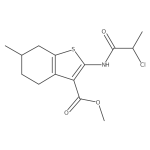 Methyl 2-[(2-chloropropanoyl)amino]-6-methyl-4,5,6,7-tetrahydro-1-benzothiophene-3-carboxylate结构式