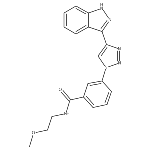 3-[4-(1H-indazol-3-yl)triazol-1-yl]-N-(2-methoxyethyl)benzamide结构式