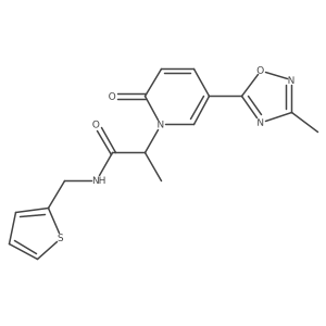 2-[5-(3-methyl-1,2,4-oxadiazol-5-yl)-2-oxopyridin-1(2H)-yl]-N-(2-thienylmethyl)propanamide Structure