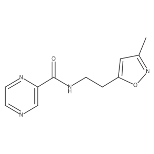 N-(2-(3-methylisoxazol-5-yl)ethyl)pyrazine-2-carboxamide结构式