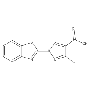 1-(Benzo[d]thiazol-2-yl)-3-methyl-1H-pyrazole-4-carboxylicacid Structure