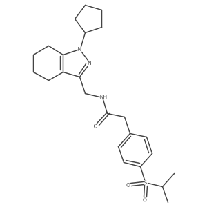 N-((1-cyclopentyl-4,5,6,7-tetrahydro-1H-indazol-3-yl)methyl)-2-(4-(isopropylsulfonyl)phenyl)acetamide结构式