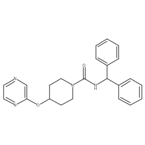 N-benzhydryl-4-(pyrazin-2-yloxy)piperidine-1-carboxamide结构式