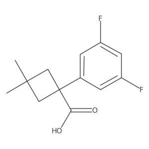 1-(3,5-Difluorophenyl)-3,3-dimethylcyclobutane-1-carboxylic acid结构式