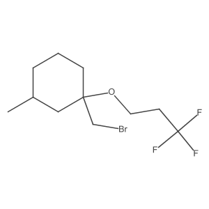 1-(Bromomethyl)-3-methyl-1-(3,3,3-trifluoropropoxy)cyclohexane结构式