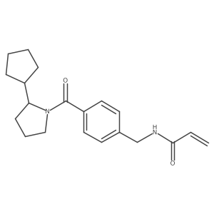 N-{[4-(2-cyclopentylpyrrolidine-1-carbonyl)phenyl]methyl}prop-2-enamide Structure