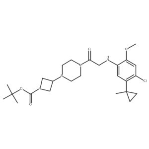 Tert-butyl 3-(4-(2-(4-chloro-2-methoxy-5-(1-methylcyclopropyl)phenylamino)acetyl)piperazin-1-yl)azetidine-1-carboxylate结构式