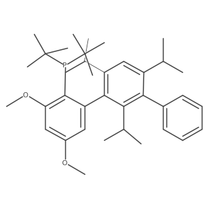 Di-tert-butyl(2',4',6'-triisopropyl-3,5-dimethoxy-[1,1':3',1''-terphenyl]-2-yl)phosphine结构式