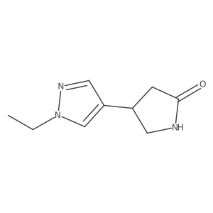 4-(1-ethyl-1H-pyrazol-4-yl)pyrrolidin-2-one结构式