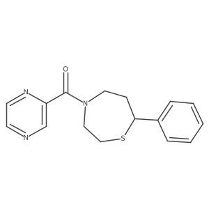 (7-Phenyl-1,4-thiazepan-4-yl)(pyrazin-2-yl)methanone结构式
