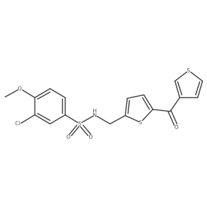 3-chloro-4-methoxy-N-((5-(thiophene-3-carbonyl)thiophen-2-yl)methyl)benzenesulfonamide结构式