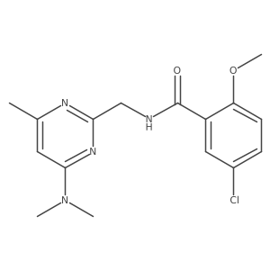 5-Chloro-N-[[4-(dimethylamino)-6-methylpyrimidin-2-yl]methyl]-2-methoxybenzamide结构式