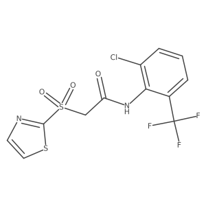 N-[2-Chloro-6-(trifluoromethyl)phenyl]-2-(2-thiazolylsulfonyl)acetamide Structure