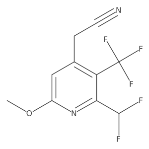 2-(Difluoromethyl)-6-methoxy-3-(trifluoromethyl)pyridine-4-acetonitrile结构式