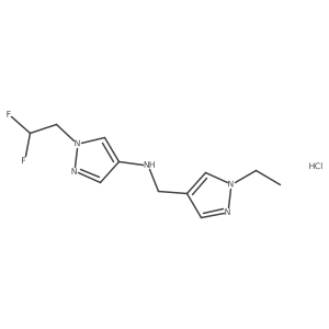 1-(2,2-difluoroethyl)-N-[(1-ethylpyrazol-4-yl)methyl]pyrazol-4-amine;hydrochloride结构式