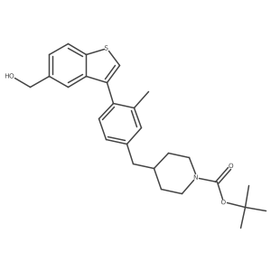 Tert-butyl 4-(4-(5-(hydroxymethyl)benzo[b]thiophen-3-yl)-3-methylbenzyl)piperidine-1-carboxylate结构式