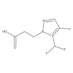 3-[5-(Difluoromethyl)-4-iodopyrazol-1-yl]propanoic acid结构式