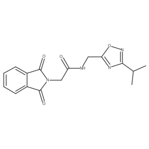 2-(1,3-dioxoisoindolin-2-yl)-N-((3-isopropyl-1,2,4-oxadiazol-5-yl)methyl)acetamide结构式