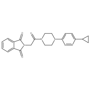 2-(2-(4-(6-Cyclopropylpyridazin-3-yl)piperazin-1-yl)-2-oxoethyl)isoindoline-1,3-dione Structure