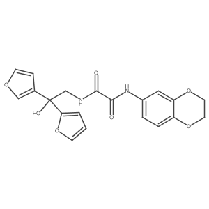 N1-(2,3-dihydrobenzo[b][1,4]dioxin-6-yl)-N2-(2-(furan-2-yl)-2-(furan-3-yl)-2-hydroxyethyl)oxalamide结构式
