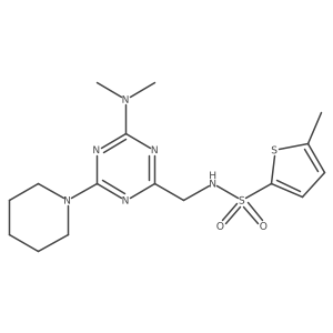 N-((4-(dimethylamino)-6-(piperidin-1-yl)-1,3,5-triazin-2-yl)methyl)-5-methylthiophene-2-sulfonamide Structure