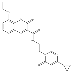 N-(2-(4-cyclopropyl-6-oxopyrimidin-1(6H)-yl)ethyl)-8-ethoxy-2-oxo-2H-chromene-3-carboxamide结构式