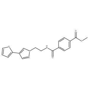 methyl 4-((2-(4-(furan-2-yl)-1H-pyrazol-1-yl)ethyl)carbamoyl)benzoate Structure