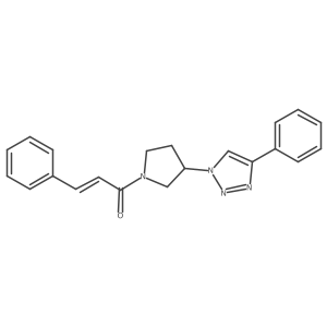 (E)-3-phenyl-1-(3-(4-phenyl-1H-1,2,3-triazol-1-yl)pyrrolidin-1-yl)prop-2-en-1-one结构式