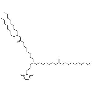 Heptadecan-9-yl 8-((3-(2,5-dioxopyrrolidin-1-yl)propyl)(8-(nonyloxy)-8-oxooctyl)amino)octanoate结构式