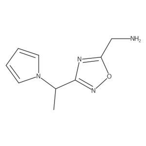 (3-(1-(1H-pyrrol-1-yl)ethyl)-1,2,4-oxadiazol-5-yl)methanamine结构式
