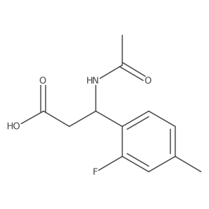 (3S)-3-acetamido-3-(2-fluoro-4-methylphenyl)propanoic acid结构式