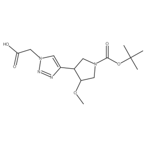 2-(4-{1-[(tert-butoxy)carbonyl]-4-methoxypyrrolidin-3-yl}-1H-1,2,3-triazol-1-yl)acetic acid Structure