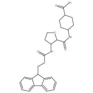 4-[3-({[(9H-fluoren-9-yl)methoxy]carbonyl}amino)oxolane-2-amido]cyclohexane-1-carboxylic acid Structure